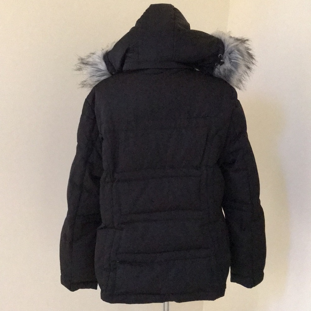 1 MADISON Size XL black fleece lined luxe outerwear with faux fur - Picture 3 of 7